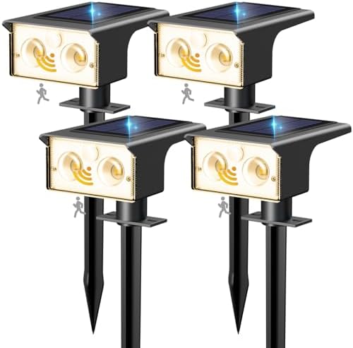 btfarm 4 Pack Solar Lights Outdoor Waterproof, Motion Sensor Outdoor Lights by btfarmdecorativelighting