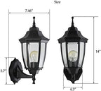 2-Pack Waterproof Aluminum Outdoor Light Fixture Wall Mount Exterior Porch Lights Outdoor Wall Lamp,Anti-Rust Porch Lights for Outside Garage Patio Exterior Lights for House - Image 2
