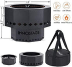 INNO STAGE Patented Smokeless Fire Pit, 13 Inch Low Smoke Camping Stove Outdoor Wood Pellet Burning Spark Portable Carrying Bag, Firepit Grill Bowl of Fireplace Picnic Camping Cooking on Beach - S - Image 3
