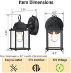LIT-PaTH Outdoor Wall Light Fixture, Aluminum Glass, Black, 1 Pack - Image 6