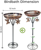 Metal Pedestal Bird Bath for Garden Patio Outdoor Decor - Image 3
