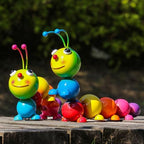 Cruis Cuka Metal Caterpillar Statue Yard Art Garden Decor for Outside Patio Lawn Ornaments Fence Decorations Family,Friends,Garden Lovers - Set of 2(Colorful NEW) - Image 4