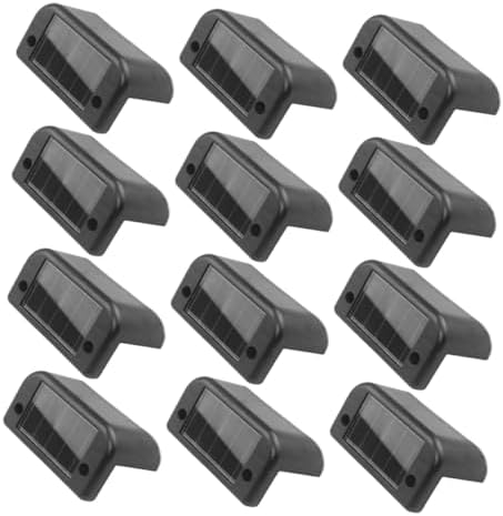 COHEALI 12pcs Solar Deck Lights LED Step Lights for Stairs Outdoor Waterproof Warm White Railing Fence for Patio Garden Pathway by COHEALI