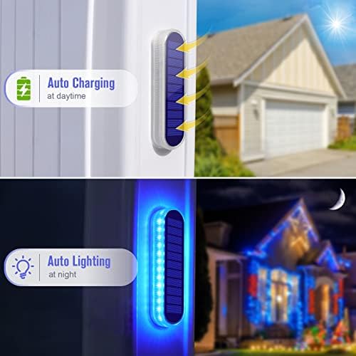 Solar Dock Deck Lights Outdoor 6Pcs Blue Solar Step Lights IP68 Waterproof - Image 2