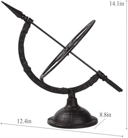 Cast Iron Armillary Sundial, Timing Instrument Ancient, Indoor Outdoor Deco - Image 3