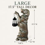 Solar Garden Statue Outdoor Decor 17.5 In Golden Retriever Dog with Lantern - Image 6
