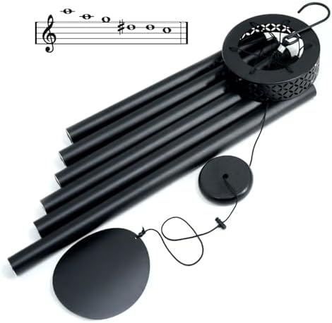 ASTARIN 48'' Deep Tone Wind Chimes for Outside - Large WindChimes with 6 Heavy Tubes, Memorial Chimes Outdoor for Garden Hanging Décor,Sympathy Gifts for Loved one,Home Décor, Black - Image 5