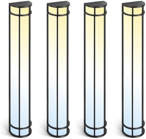 ASD 36" LED Outdoor Wall Light 4 Pack | Half Cylinder 3CCT, Porch | Black by ASDLightingCorporation