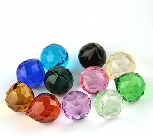 Queenbox 10pcs 30mm Crystal Suncatcher Prism Ball Rainbow Hanging Pendants Maker with Hole for Chandelier Feng Shui Window, Dark Green - Image 4