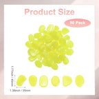 M METERXITY 50-Pack Glow in The Dark Rocks, 1.77" Resin Outdoor Garden Decorations Luminous Pebbles Stones for Garden Plants/Aquarium/Backyard Path, Aquarium Gravel [Yellow] - Image 3