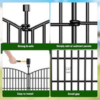 No Dig Decorative Garden Fence 10 Panels, 48 in (H) x 22.6 ft (L), Dog Fence Outdoor for Yard, Rustproof Metal Animal Barrier Ground Stakes Fencing for Garden, Patio, Flower Bed - Image 5