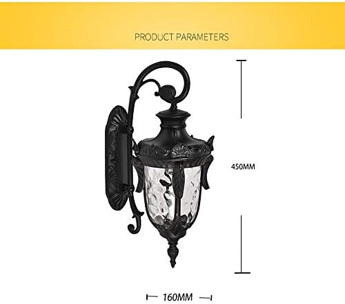 Rustic Waterproof Outdoor Wall Lamp - Vintage Kerosene Lantern Style Sconce with Glass Shade for Courtyards, Balconies, Aisles, and Corridors,Brass - Image 4