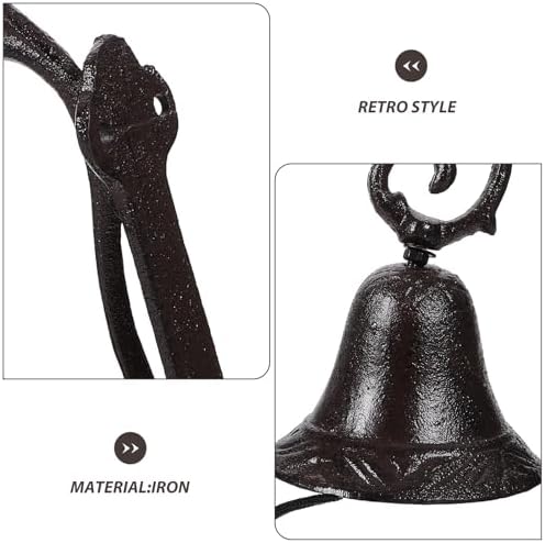 Generic Vintage Cast Iron Garden Door Bell with Hand-Waving Bird Design, Wall Mounted Rustic Outdoor Porch Bell for Home and Yard Decor - Image 3
