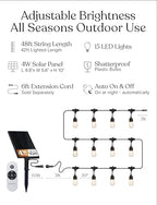 Brightech Solar String Lights with 32 Hanging Edison Bulbs and Brightness Controls with Remote 7W-104 3000K - Image 4