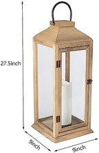 Bdor 2 Pack 27.5 Inch Outdoor Wooden Lanterns for Porch with LED Candles - Image 3