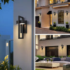 LamQee Outdoor Wall Lights Modern Exterior Lighting Fixtures, 3000K Integrated LED Outdoor Wall Sconce Lighting 2 Packs, Matte Black Outside Wall Mount Lights for House Front Door Porch Garage Patio - Image 4
