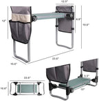 Garden Kneeler and Seat, 2024 Upgraded Foldable Heavy Duty Kneeling Bench with 2 Tool Bags and Soft EVA Foam Pad for Senior, Green - Image 2