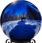 12 Inch Stainless Steel Hollow Gazing Ball, Mirror Sphere, Blue by Unknown