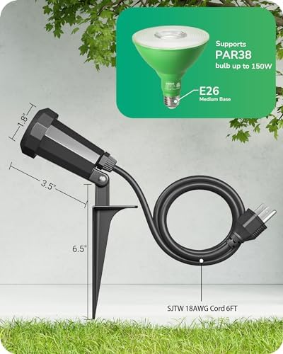 EDISHINE 120V Halloween Spotlights Outdoor Waterproof with 6FT Cord, 2 Pack - Image 6