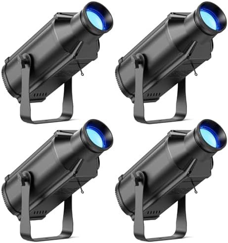 LEKO Profile Stage Spotlights, 100W RGB COB Lights, Zoom Control & DMX512 Par Ellipsidal Lights, 7CH Manual Focus LED Spotlight for Show Stage Performance Event, 4 Pack by FANCYBLING