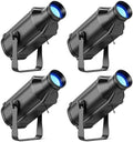 LEKO Profile Stage Spotlights, 100W RGB COB Lights, Zoom Control & DMX512 Par Ellipsidal Lights, 7CH Manual Focus LED Spotlight for Show Stage Performance Event, 4 Pack by FANCYBLING