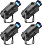 LEKO Profile Stage Spotlights, 100W RGB COB Lights, Zoom Control & DMX512 Par Ellipsidal Lights, 7CH Manual Focus LED Spotlight for Show Stage Performance Event, 4 Pack by FANCYBLING