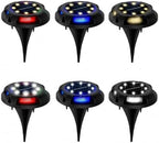 Ground Lights, 12LED Solar Power Disk Light Outdoor Garden(White Side-White) - Image 3