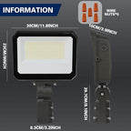 LAMPHOME LED Flood Lights Outdoor 100/120/150W W and 3000/4000/5000K Adjustable 19500Lm,Dusk-to-Dawn Sensor o Dawn Flood Light for Yard, Garage, Garden,UL Listed,Includes Knuckle Mount - Image 7