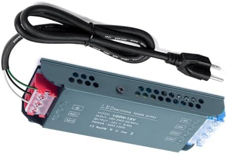 QNNP® LED Driver 100 Watts 12V with Plug Low Voltage Transformer Power Supply Transformer Adapter AC 100V-265V to 12 DC, LED Power Supply for Indoor Lighting by qnnplighting