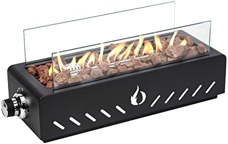 18" Propane Gas Fire Pit Side-Mounted, Portable Tabletop Fireplace, FP026 by ONLYFIREOUTDOORLIVING