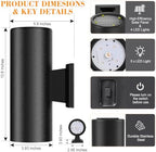 Solar Wall Lights Outdoor, Up & Down Modern Sconce Lights 2 Pack - Image 2