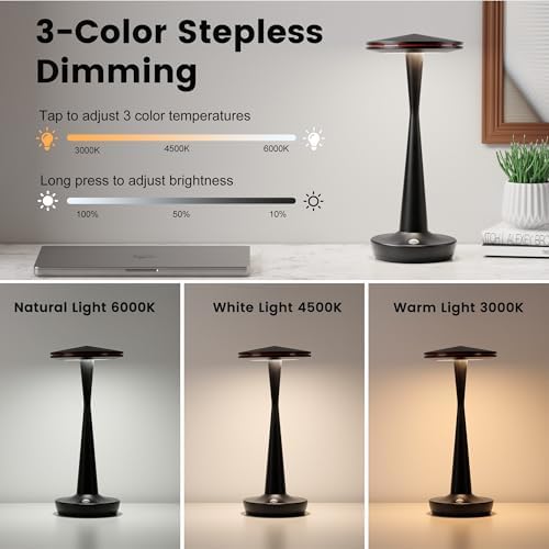 LED Ccordless Table Lamp Rechargeable,Battery Powered Outdoor Lights - Image 2