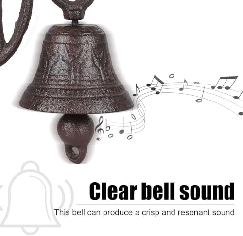 Decorative Bell, Cast Iron Dinner Bell with Clear Sound, Retro Hanging Bells for Farmhouse Garden Outside Decor - Image 5