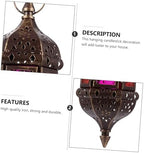 Moroccan Style Hanging Candle Holder with Glass and Iron Golden - Image 6