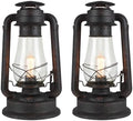 Rustic Lantern Table Lamp Set Hand Finished Rusty Over Powdercoat UL Listed Dimmable Large Body 15" by Muskoka by MuskokaLifestyleProducts