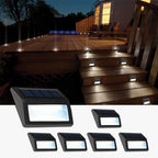 Solar Lights Outdoor, Waterproof Solar Powered Deck Step Lights for Patio Garden Backyard Garage Driveway Pathway Outside Wall Lighting (6, Cool White) by Follateas