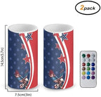 Eagle The Stars and Stripes Printed Flickering Flameless Candles, Decorative Battery Operated Candles Led Plastic Set of 2 Include Realistic Dancing LED Flames with Remote Control Timer - Image 4