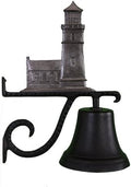 Montague Metal Products 7.75″ Diameter Cast Bell with Ornament, Hanging Bell, Dinner Bell, Heavy Duty Cast Aluminum (Cottage Lighthouse) by MontagueMetalProducts