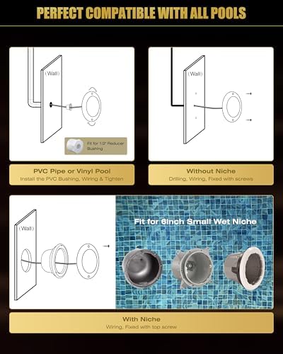 Goldlife P9-2 6Inch RGB Pool Lights for Inground Pool LED 12V 60W PC 50FT - Image 4