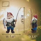 Fly Fishing Garden Gnome Statue - Cheerful Angler with Rod & Trout Figurine - Durable Resin Lawn & Yard Art Decor for Outdoor Patio, Pond - Unique Funny Gift for Men, Dad - Image 2