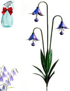 Triple Bluebells Garden Stake with Bell, Flamed Copper Three Calla Lilies Garden Stake, Metal Flower Outdoor Yard Decoration, Weather Resistant Rustic Handmade Wind Bell Stakes for Lawn Patio (B) by Unknown