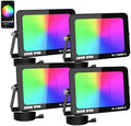 Willpower 4x 200W LED Floodlight,3000LM Smart RGB Flood Lights Outdoor with APP Control Colour Changing Timing Scene Garden Lighting for Party Stage Garden Halloween Christmas Decorations,IP66 US Plug by Willpower