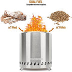 Portable Table Top Fire Pit with Stand, 8.6" Stainless Steel Mini Outdoor Low Smoke Burning Tabletop Firepit Fueled by Pellets or Wood, for Outside Camping - Image 4
