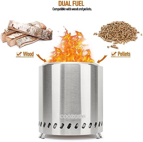 Portable Table Top Fire Pit with Stand, 8.6" Stainless Steel Mini Outdoor Low Smoke Burning Tabletop Firepit Fueled by Pellets or Wood, for Outside Camping - Image 4