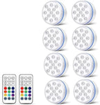 Submersible LED Lights with Remote Underwater Pool Light IP68 Magnet 13 LED Bright Lamp RGB for Pond/Pool/Aquarium(8 Light 2 Controller,8.5CM) by Unknown