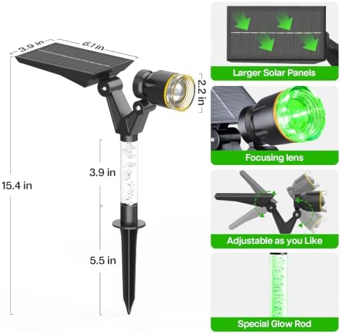 Halloween Solar Spot Lights Outdoor Waterproof Decor, Green 4 Pack - Image 6