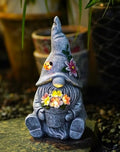Goodeco Solar Sitting Gnome with LED Flower Light Garden Decor by Goodeco