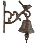 Vintage Small Bird Dinner Bell with Vines Cast Iron Antique Style Rustic Brown Finish by Unknown