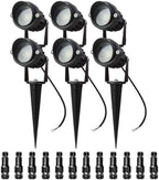 Low Voltage Landscape Lights Outdoor LED Landscape Lighting with Connectors 5W 500LM Focusing Lens Spotlights,24V AC/DC 3000K Warm White Waterproof IP65 Pathway Garden Yard Lights 6PACK by ALEDECO