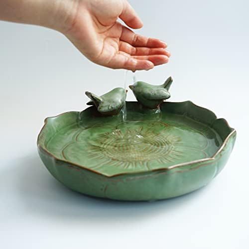 Ceramic 9.45 inch Beige Heavy Duty Ground Wild Bird Bath Bowl or Feeder for Outdoor Garden, Bowl Only - Image 6